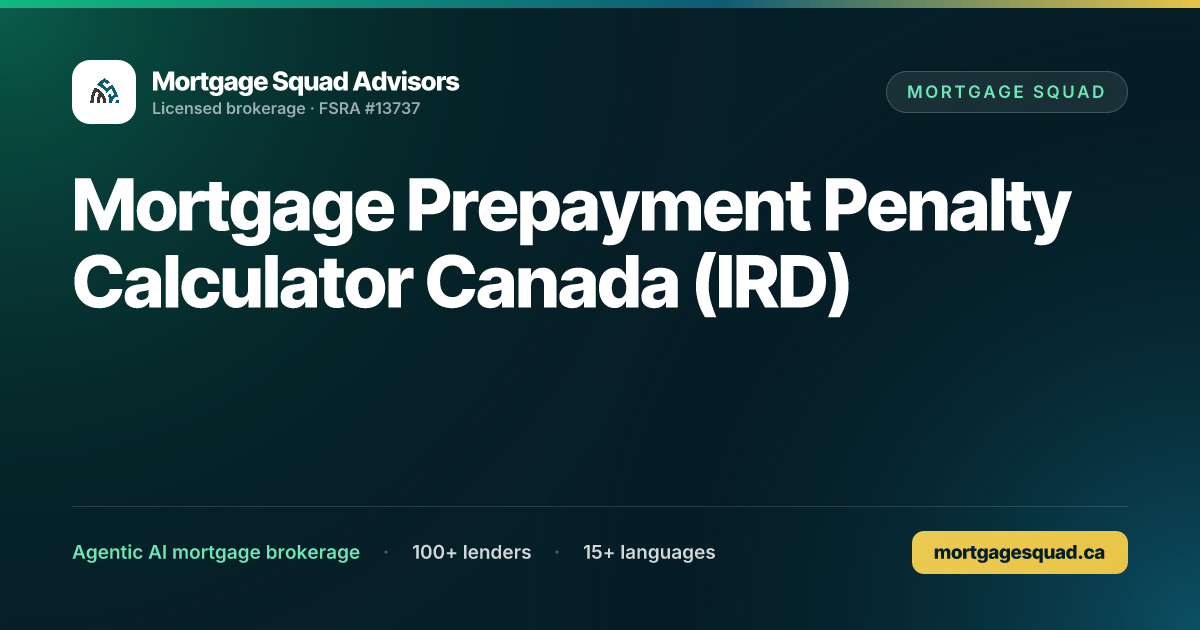 Mortgage Prepayment Penalty Calculator Canada (IRD) | Mortgage Squad