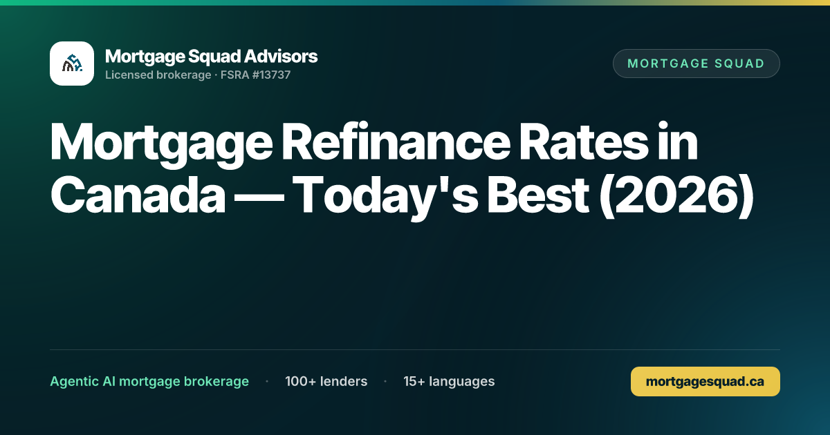 Mortgage Refinance Rates in Canada — Today's Best (2026)